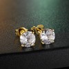 18K Yellow Gold Plated 3.0 mm Round Clear Cubic Zirconia