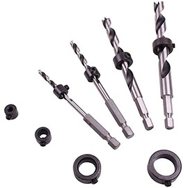 Yakamoz 2 Set Drill Stop Assortment, 8-Piece Drill Depth Stop Collars Limit Ring Dowel Shaft Chuck Positioner Locator for Drill Bits Consistent Drilling