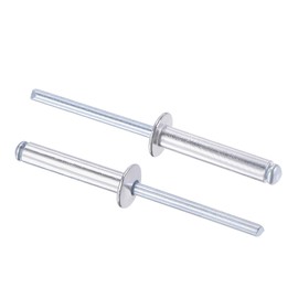 sourcing map Blind Rivets, Aluminum Pull Rivets Core Decoration Rivets 5mm Diameter 25mm Grip Length Silver Tone, 120pcs