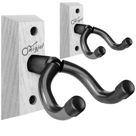 SNIGJAT Guitar Hanger 2 Pack, Hardwood Guitar Wall Mount, Rotatable Guitar Wall Hanger with Screws, V-Shaped Wall Hook Holder Stand for Acoustic Electric Guitar, Bass, Banjo, Mandolin