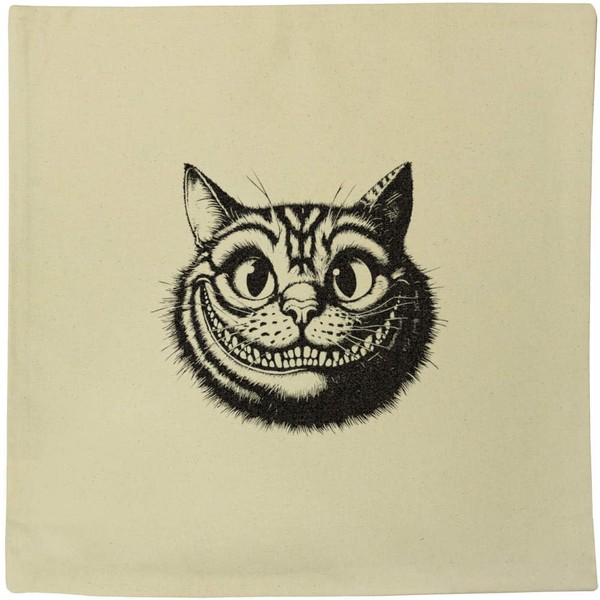 Azeeda 40cm x 40cm 'Grinning Cheshire Cat' Canvas Cushion Cover