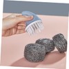 CHILDWEET 3pcs Stainless Steel Wire Cleaning Brushes with Shark Handle