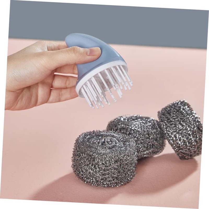 CHILDWEET 3pcs Stainless Steel Wire Cleaning Brushes with Shark Handle
