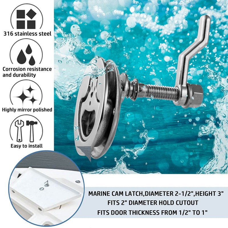 YUSOVE Boat Cam Latch 316 Stainless Steel Floor Buckle Hatch