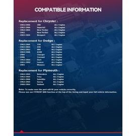 KAX Brake Master Cylinder with Reversior No ABS Sensor Compatible with Dodge 880 1963-1965, Heavy Duty Cast Iron Construction, Exact OEM Replacement for Smooth Braking