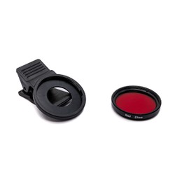 SYSTEM-S Colour Filter Red 37 mm Lens Colour with Clip for Smartphones in Black