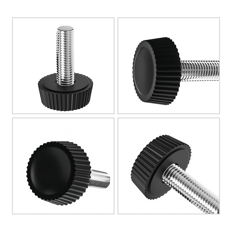 Leliafleury M6*25 Knurled Thumb Screws 30Pcs Knurled Clamping Knobs Male