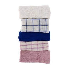 Dish Cleaning Cloths Mixed Cotton Super Absorbent Kitchen Washing Up Dishcloth Extra Soft & Thick Reusable Tea Towels Suitable for Home Office Kitchen Garage Windows Restaurant Assorted Color (5 Pack)