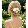 2 Pack Floral Hair Pins with Hydrangea Flowers for Women