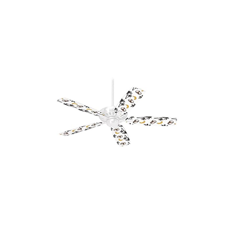 Coconuts Palm Trees and Bananas White - Ceiling Fan Skin