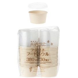 Strix Design Disposable Containers with Lids, Food Bowls, 30 Pieces, 13.8 fl oz (380 ml), Commercial Use, Eco-Friendly, SD-160