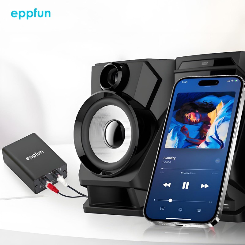 eppfun Bluetooth 5.4 Audio Receiver, Supports LE Audio/LDAC/APTX-Lossless Adaptive, 96K/24-bit