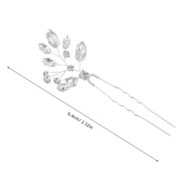 Healeved 3pcs Handmade U Shaped Wedding Hairpins with Sparkling Rhinestones Elegant Bridal Hair Forks for Bridesmaids and Updo Hairstyles Lightweight and Comfortable Silver Hair Accessories