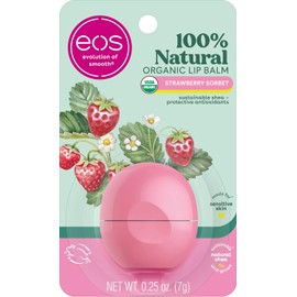 eos Organic Lip Balm Sphere - Strawberry Sorbet Certified Organic & 100% Natural 0.25 oz.