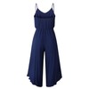ECOWISH Women Long Pants Jumpsuit: Spaghetti Strap Casual Wide Leg
