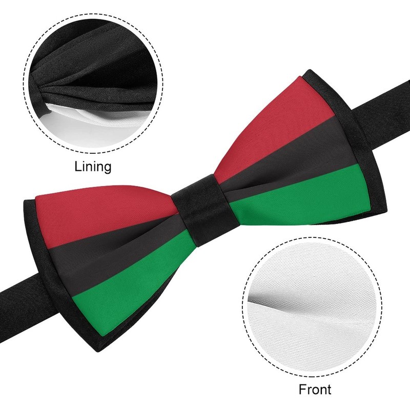 DZUAIKIT Pan-african Flag Bow Ties for Men Classic Bowtie with