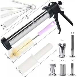 WILDDIGIT Stainless Steel Jerky Gun Kit With Nozzles And Cleaning Brushes For Easy Use