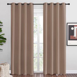 NICETOWN Blackout Draperies Curtains Panels - Window Treatment Thermal Insulated Solid Grommet Blackout Curtains/Panels/Drapes for Bedroom (Set of 2 Panels, 55 by 86 Inch, Cappuccino)