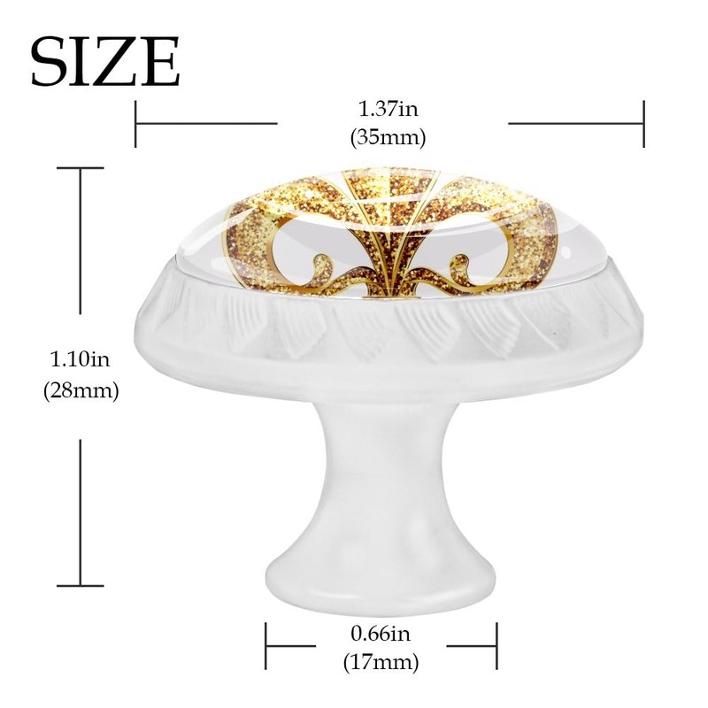 YUJNGFDFFR 4 Pack White Cabinet Knobs Fleur de Lis Iris