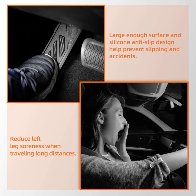 SHEAM Dead Pedal Foot Rest Pad - Left Side Kick