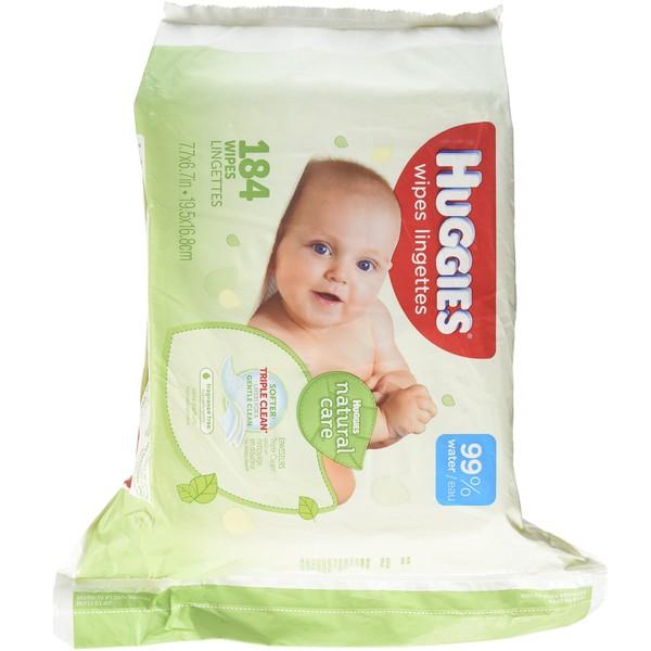 Huggies Natural Care Sensitive Baby Wipes, Fragrance Free - 184 ct