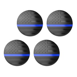 GRANDI 4 PCS Car Wheel Center Hub Caps, 2.2" Rim Protective Covers, American Flag Design Waterproof Rim Decoration, Universal for Most Cars (Blue)