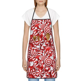 sunwarshile Christmas Candy Lollipop Apron With Pockets Home Kitchen Cooking Baking Gardening For Women Men