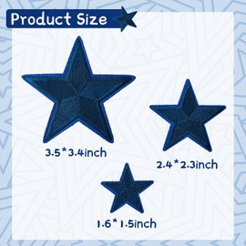 RF-patch 24PCS Iron on Stars, Navy Stars Iron on Patches, Blue Star Embroidered Patch for Clothes, Dress, Hat, Socks, Jeans, DIY Accessories