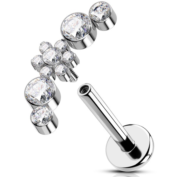 OUFER 16G Flower Conch Piercing G23 Titanium Curved Helix Stud