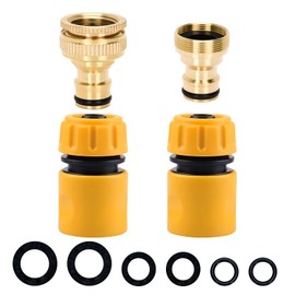 Universal Kitchen Hose Tap Connector Fitting, Outdoor Outside Tap Connector Mixer Tap Adapter Kit & Hose Quick Connectors Faucet Hosepipe Attachments for Garden Hosepipe Kitchen Sink (Brass Mixer)