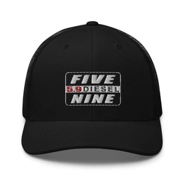 5.9 Ram Diesel Engine Hat Trucker Cap Black