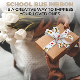 CraftyCrocodile Teacher Crafting Ribbon - Measuring Ribbon for Crafts and Gifts - School Teacher Themed Ruler Twill Tape Crafting Supplies