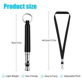 Dog Whistle to Stop Barking Neighbors Dog, 2 Pcs Adjustable Ultrasonic Silent Dog Whistles, Stainless Steel Professional Dog Training Whistle for Recall with Lanyard