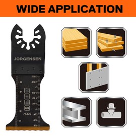 Jorgensen 5Pcs Multi Tool Blades for Wood/Metal/Plastics, Multitool Blades with Titanium Coated Teeth, Universal Quick Release Oscillating Saw Blades Fit for Bosch Fein Makita Milwaukee Ryobi