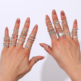 CHICUTIE Gold Knuckle Rings Set For Women Stackable Joint Finger Midi Rings Dainty Cubic Crystal Zirconia Simple Hollow Twist Cute Rings Pack Jewelry Gift, Crystal, Crystal