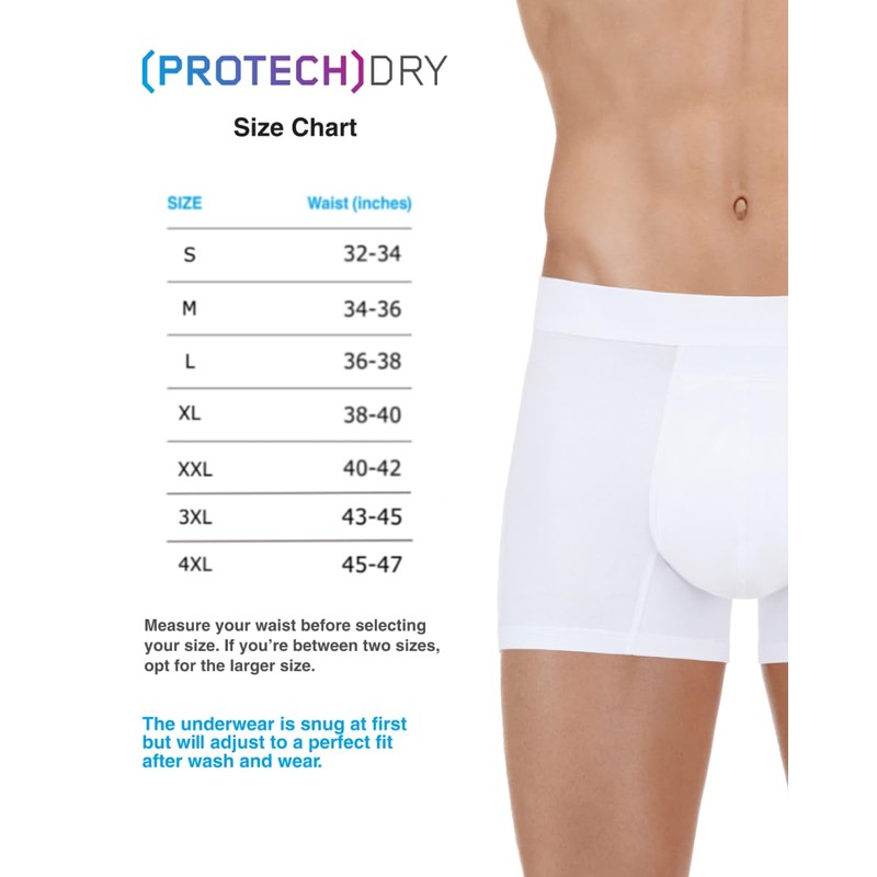 PROTECHDRY - Washable & Reusable Urinary Incontinence Cotton Boxer Brief