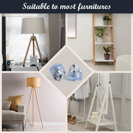 SPDYCESS Pack of 16 M6 Transparent Adjustable Feet, Adjustable Furniture Feet with T-Nuts, Height-Adjustable Levelling Feet, Screwable Plastic Adjustable Leveling Feet for Kitchen or Bathroom Cabinets