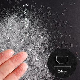 Diamond Dust Glitter,5.3oz/150g Crushed Glass,2-4mm Clear Crystal Chip