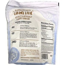 Big Train Blended Ice Coffee & Chai Latte Drink Mix 3.5LB Bulk Size - Caramel Latte