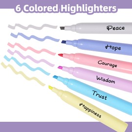 EooUooIP Aesthetic Highlighters, 6 Pack Tank Style Highlighters, Pastel Color, Chisel Tip, No Bleed Bible Highlighter, Assorted Colors, School Supplies