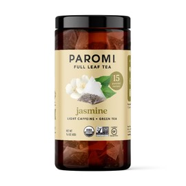 Paromi Jasmine Organic Green Tea, Signature Jar, 15 Count (Pack of 6)