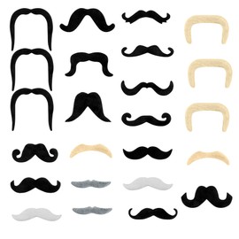 Fake Moustache,Fake Beard,Moustache,Stick On Moustache,24 Pcs Moustache Fancy Dress,Moustaches Stick On,False Beards And Moustaches,Stick On Moustache Adults,Stick On Mustache,Stick On Beard