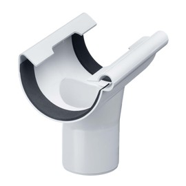 INEFA Drain pipe semicircular, PVC NW125/DN75 white hanging pipe gutter accessories, easy plug-in installation, made in Germany