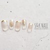 S&K NAIL Gel Nail Stickers, Gold French & Bijou, Short,
