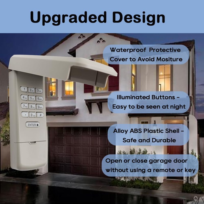 Universal Garage Door Opener Keypad for Chamberlain liftmaster Craftsman Opener