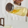 TAMUME 1.5L Borosilicate Glass Water Pitcher with Wooden Lid and