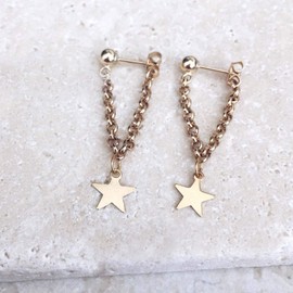 TseenYi Star Chain Earrings Gold Dangling Star Earrings Chain Ear Cuffs Ear Jewelry for Women and Girls