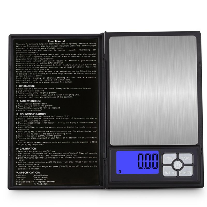 Retoo Pocket Scales 500 g / 0.01 g, Jewellery Scale,