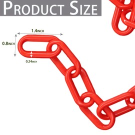 OFFIXYMERIC 100-Feet Plastic Chain Links, 1.4-Inch Link, UV-Resistant Safety Barrier for Crowd Control, Queue Lines, Fences, Gates, Construction Sites, Lightweight & Weatherproof
