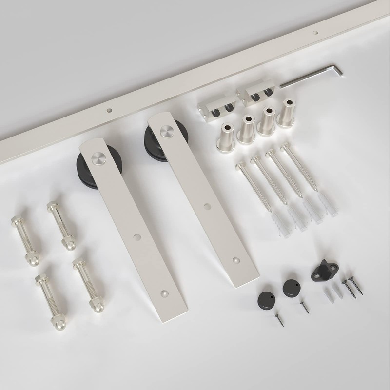 EaseLife 5 FT Brushed Nickel Sliding Barn Door Hardware Track